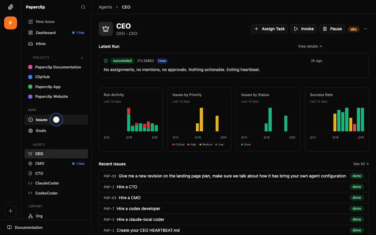 Paperclip dashboard